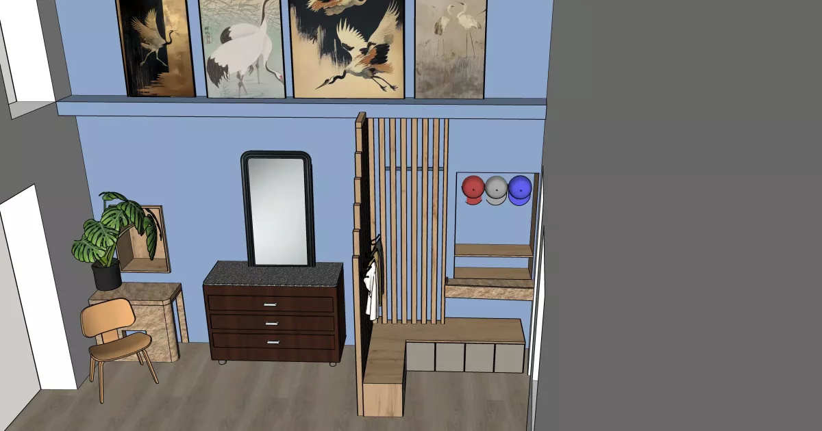 mise en valeur d'un meuble dans un aménagement intérieur